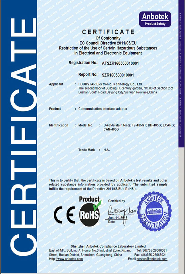 RoHS Certificate...